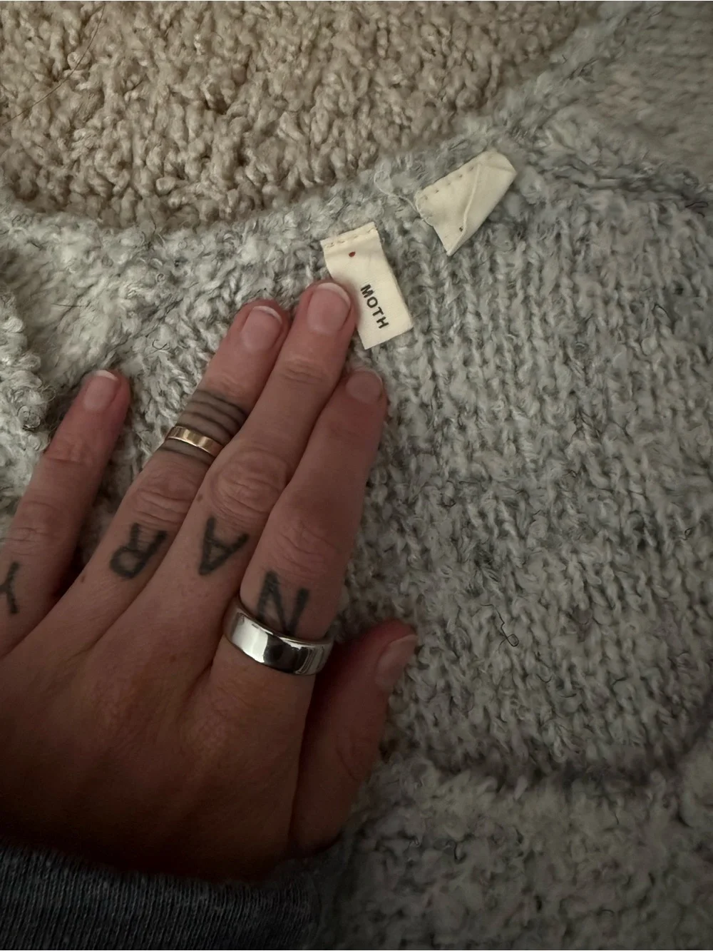 Anthropologie Moth V-Neck Women's Sweater in Heather Gray with Bell Sleeves - Picture 6 of 8